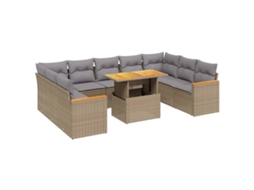 Garden Sofa Set, Garden Sofa Sets Vidaxl Bege Rattan / Vime (n/a)