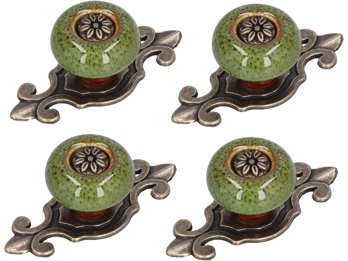 Conjunto De 4 Puxadores Gaveta E Porta Armário Em Liga Zinco, 7, 3cm De Comprimento Total, 3, 2cm De Diâmetro, Ferragens