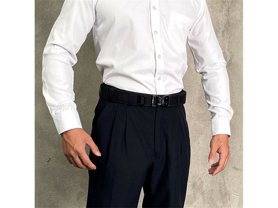 Tushi Cinto Tático Masculino Preto 115cm Nylon 1100d Dupla Camada Esportes Ar Livre Trabalho Policial Tiro Treinamento