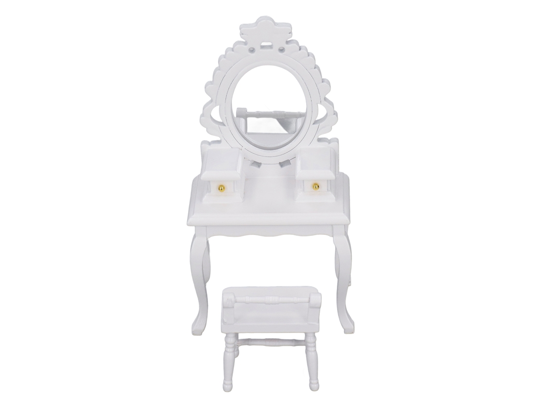 Taburete Para Boneca 1:12 Móvel De Quarto Em Miniatura Acessório De Dollhouse Diy Decoração Branco