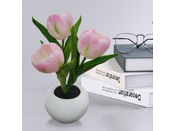 Lâmpada Led Mesa Tulipa Vaso Cerâmico 3 Cabeças