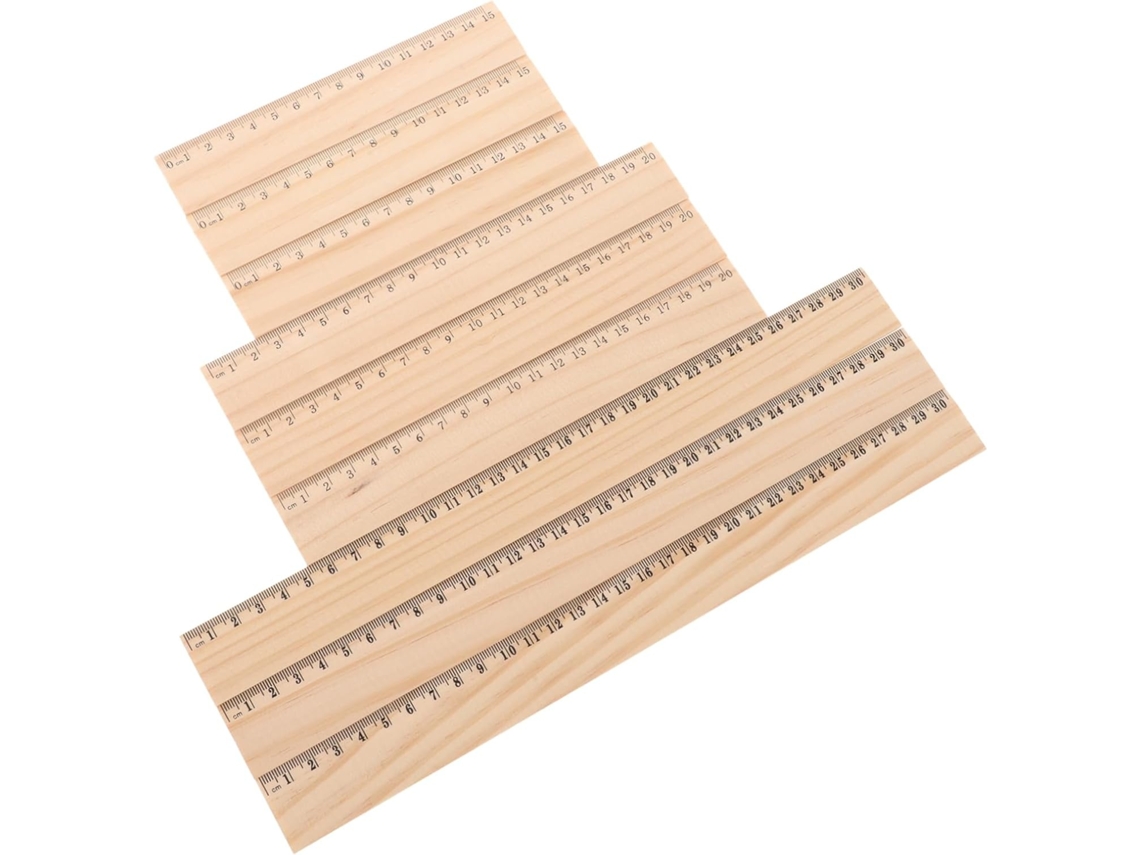Lurelia Régua De Madeira 24 Peças 15 Cm Com Flexível Para Escola