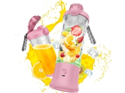 Liquidificador Portátil De 600ml Com 22000 Rpm, Potente E Com 6 Lâminas Para Smoothies E Shakes. Cor Rosa
