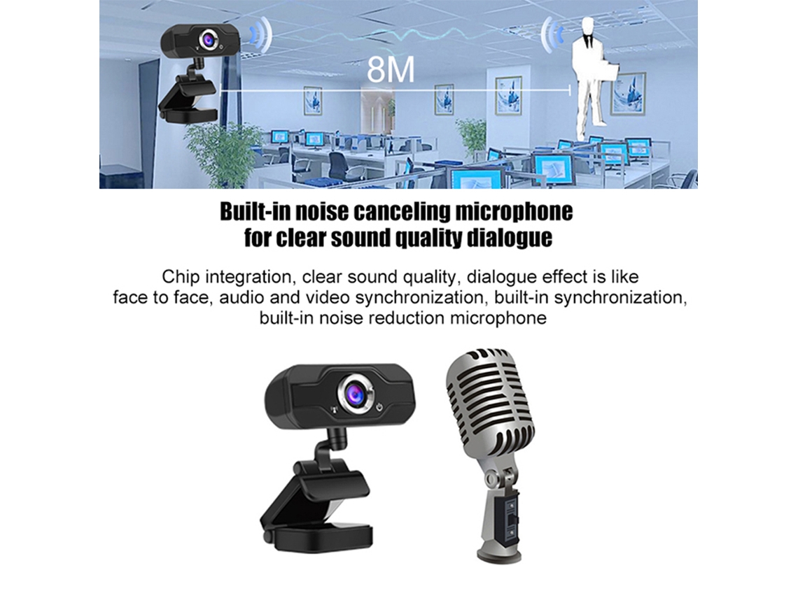 Câmara Web Vibao K68 1080p Enfoque Fijo Com Microfone Usb 2.0 Webcam Hd