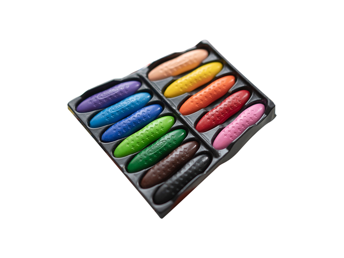 Mali lápis de Cera Amendoim 12 Cores para Crianças Grafite Pintura Material Escolar Solúvel em Água