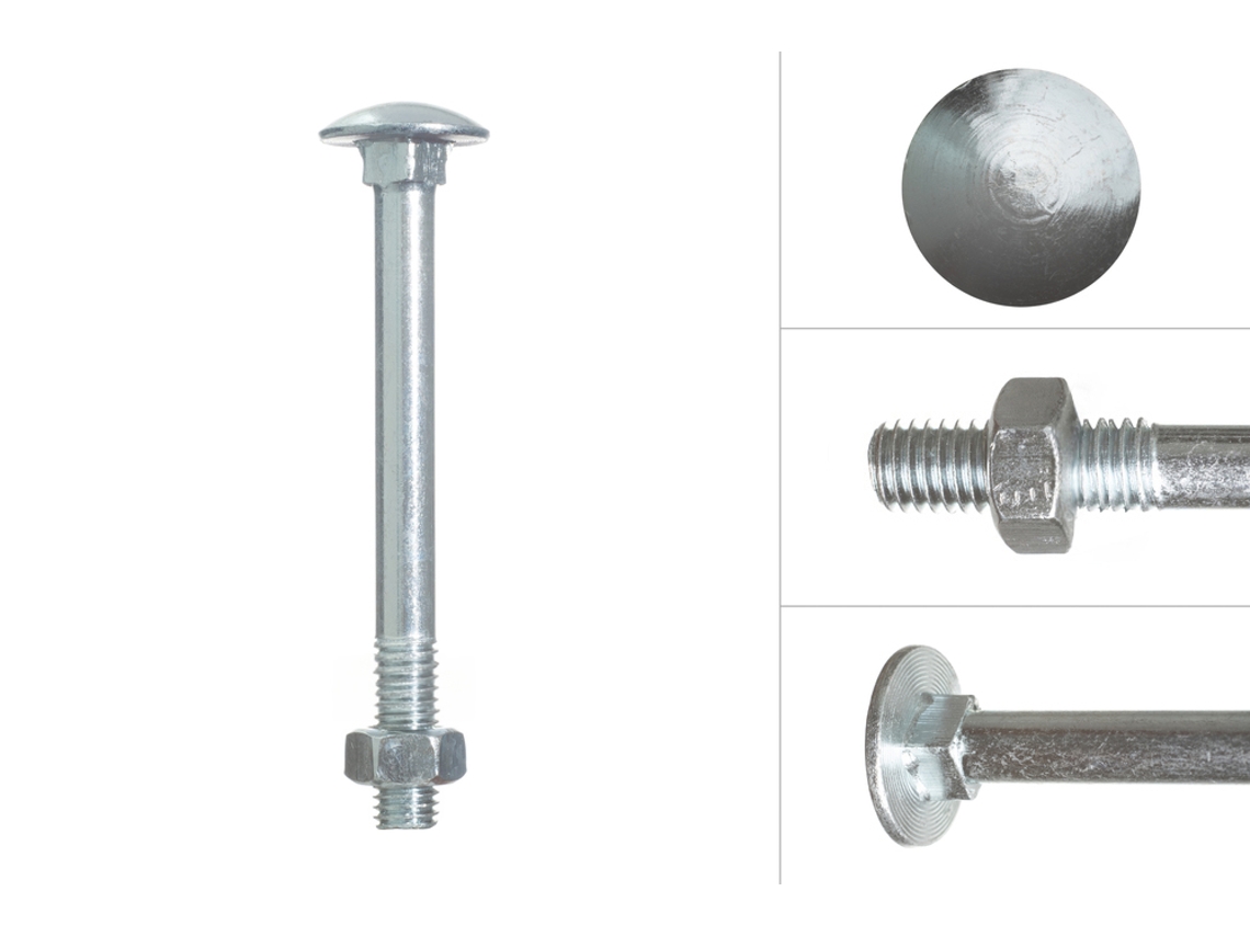 Parafuso Cabeça Redonda Galvanizado M12 X 130 Mm 25 Peças WOVAR