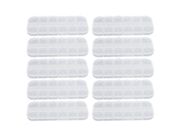 10 Caixas Plásticas Organizadoras De Joias Transparentes Impermeáveis Para Decorações De Unhas E Joias