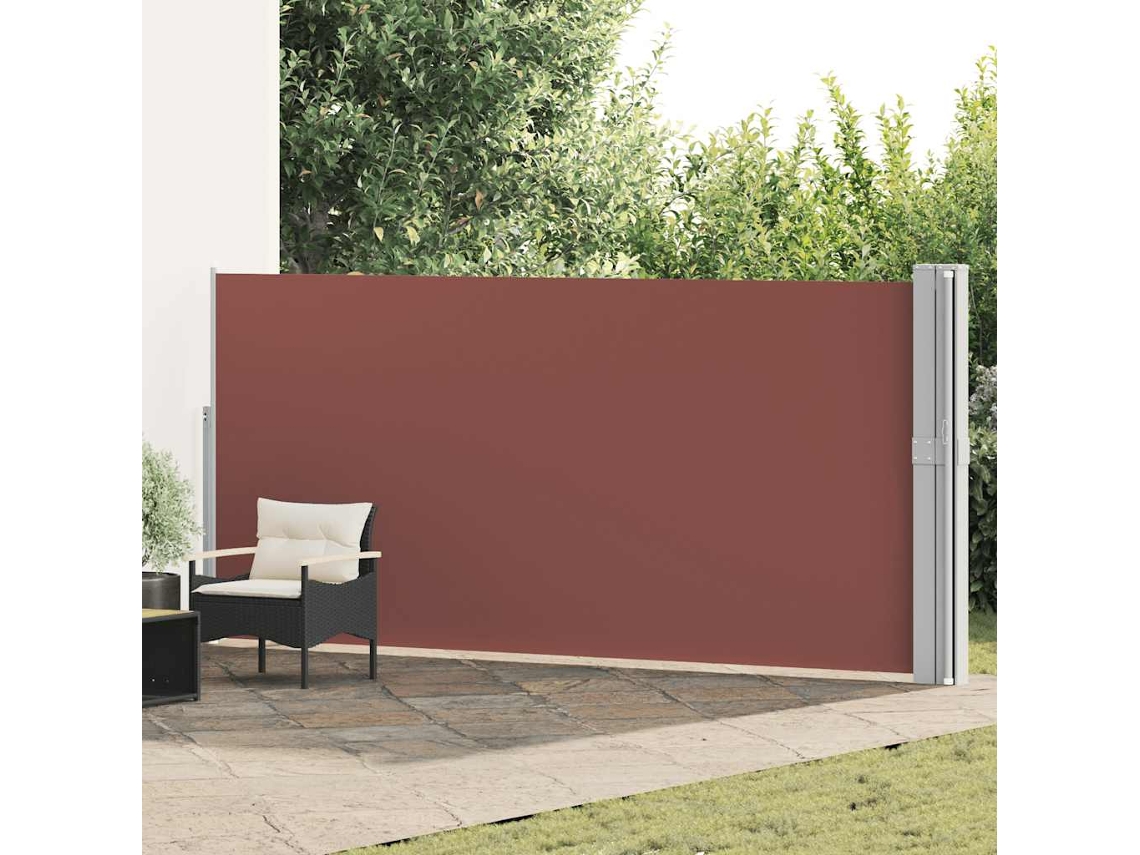 Vidaxl Toldo Lateral Retrátil Para Pátio 170x1200 Cm Castanho