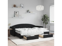 Vidaxl Sofá cama com Gavetão e Gavetas 80x200 Cm Veludo Preto