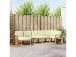 Vidaxl Conjunto De Sofás Para Exterior 7 Unid. Branco E Creme