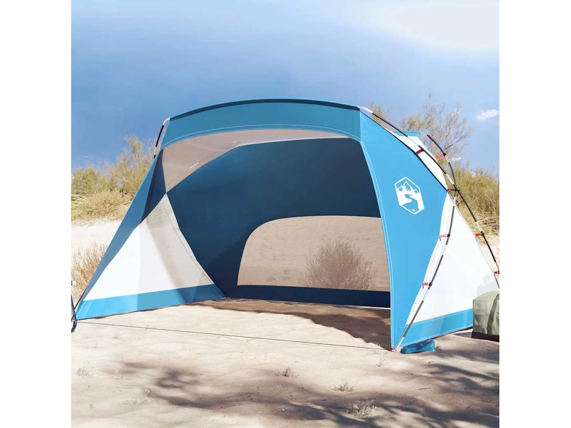 Vidaxl Tenda De Praia 274x178x170/148 Cm Poliéster 185t Azul-ciano