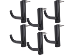 Ganchos Para Fones De Ouvido, Conjunto Com 6 Unidades, Plástico Preto, Suporte Prático Para Fones De Ouvido No