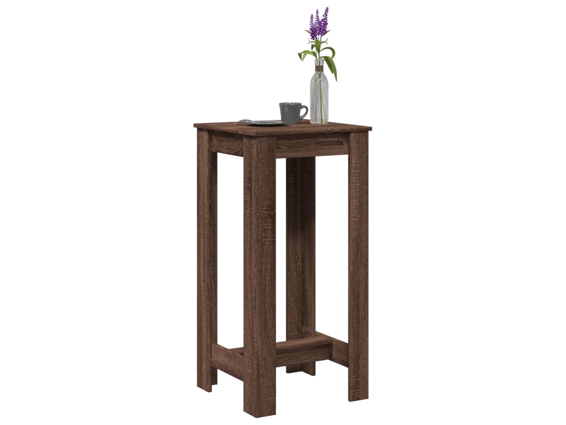 Vidaxl Mesa De Bar 51x50x103,5 Cm Derivados Madeira Carvalho Castanho