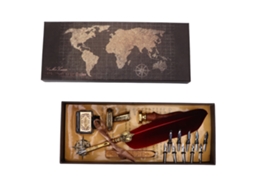 Pluma De Caligrafia Estilo Retro Com Pontas Substituíveis, Kit De Escrita Decorativa Para Presente Crimson