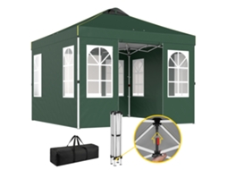 Carpa Dobrável BTFORUS 3x3m, UPF50+, 4 laterais removíveis, altura ajustável, bolsa, verde