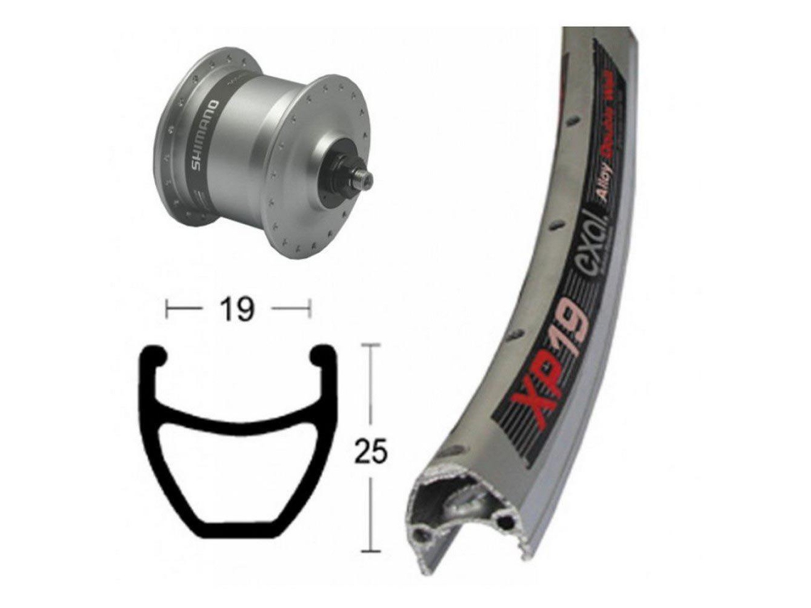 Exal Xp19 Qr Dynamo Shimano Nx32 Front