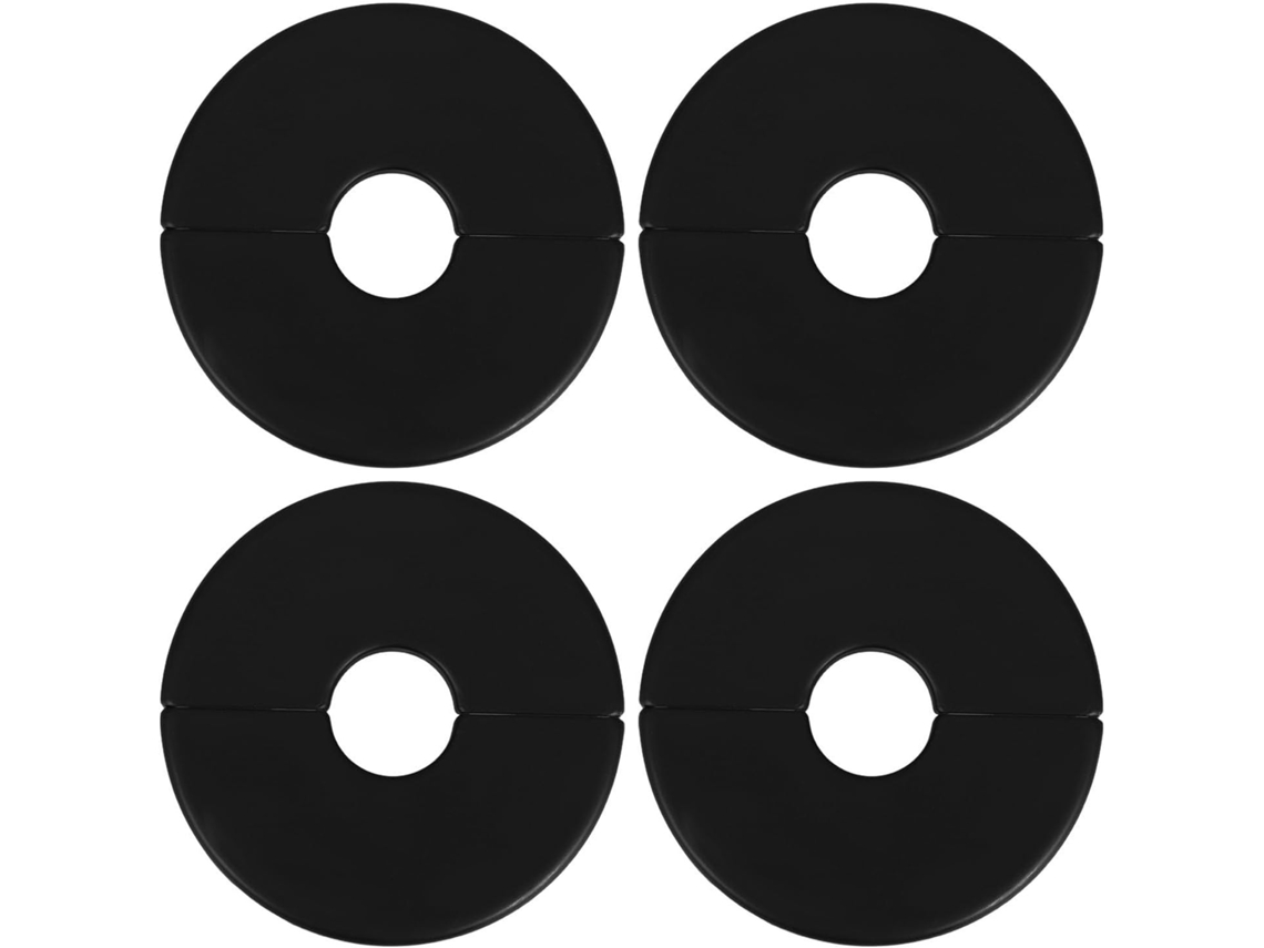 Conjunto De 4 Peças De Plástico Preto Com Design Bipartido E Design
