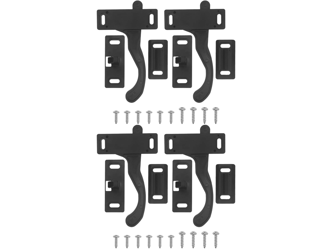 Conjunto De 4 Puxadores De Porta Em Aço Inoxidável E Plástico Com Tela Mosquiteira Para Autocaravanas Com Trava.