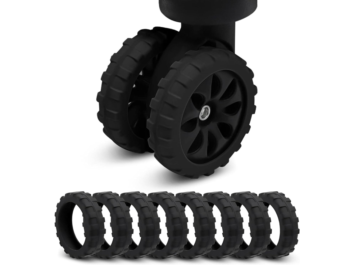 Protetor de Rodas para Mala, Conjunto de 8 Peças em Silicone, com Absorção de Impacto BRILVIBERA
