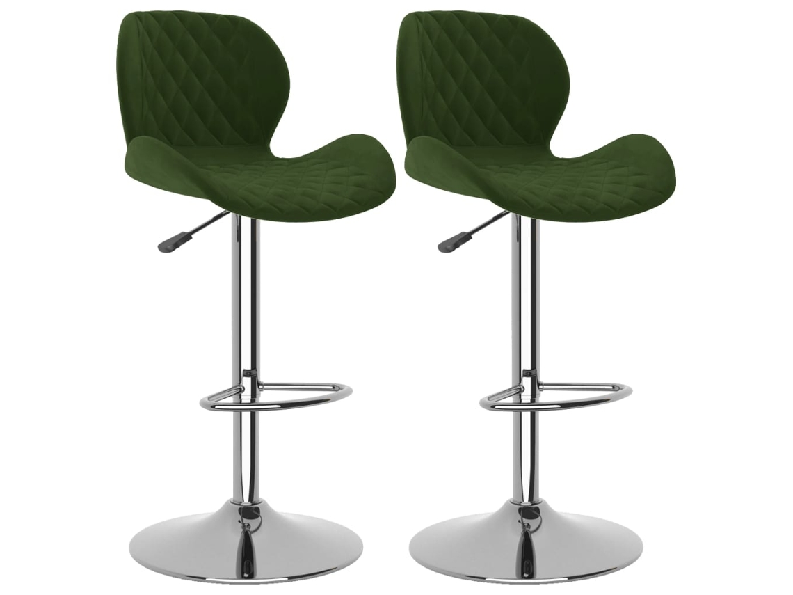 Bancos de Bar 2 Pcs Veludo Verde escuro MAISON EXCLUSIVE