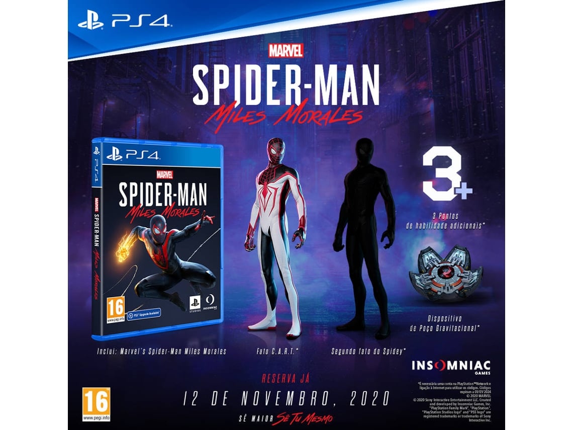Jogo Spiderman Miles Morales Sony PlayStation 4 Insomniac Games