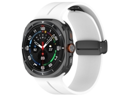 Bracelete Silicone Fivela Magnética Branca para Redmi Watch 6/5/4 XIAOMOYU