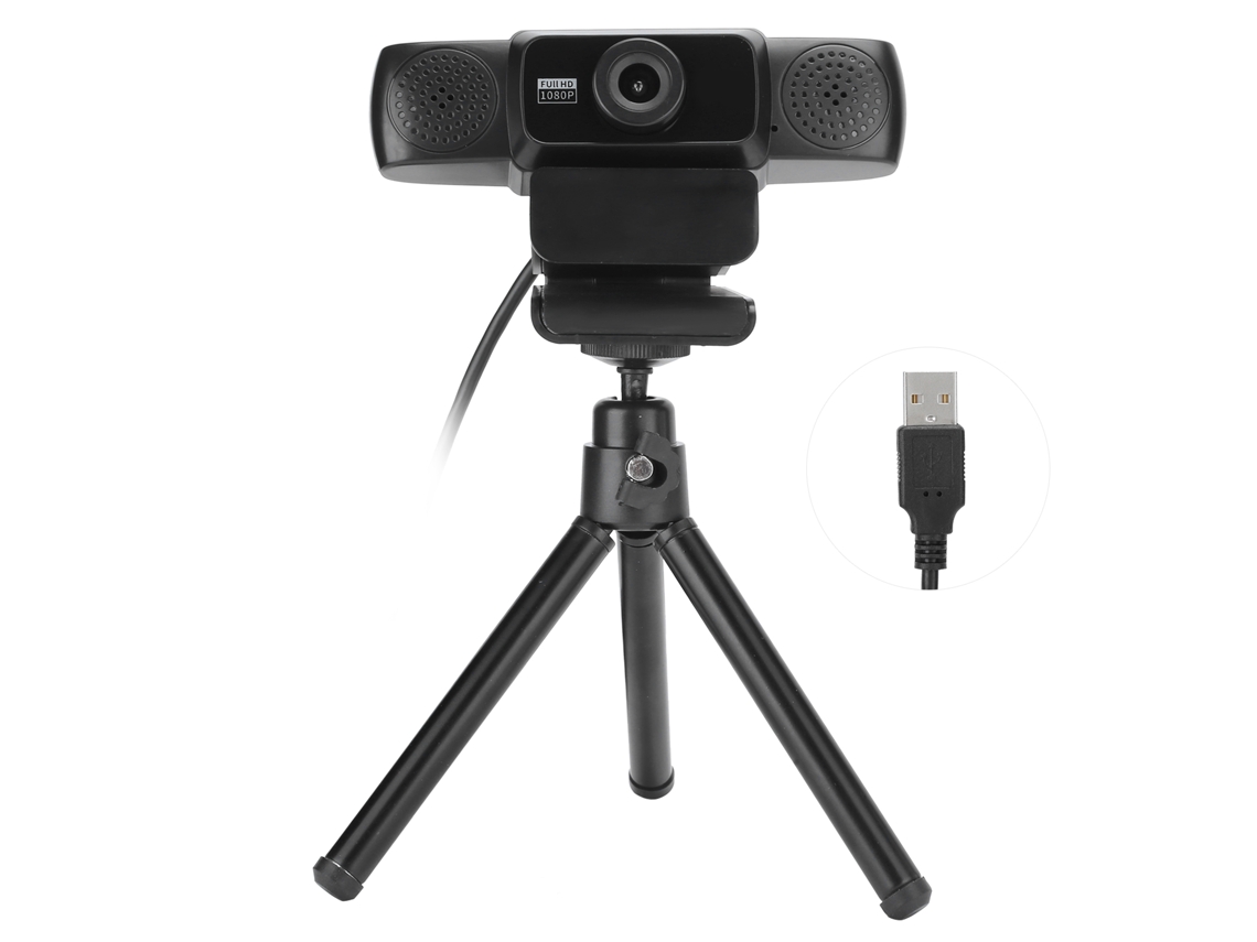 Webcam De Computador Hd 1080p Câmera De Videoconferência Ao Vivo Rotativa 360°