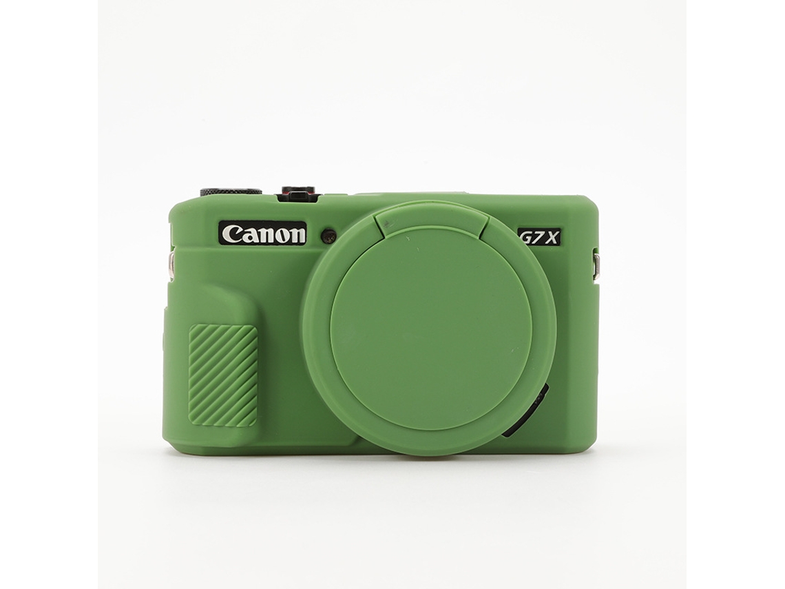 Capa Protetora Silicone HEXINYIGJLY para Canon Powershot G7x Iianti Risco, Inclui Tampa de Lente Verde