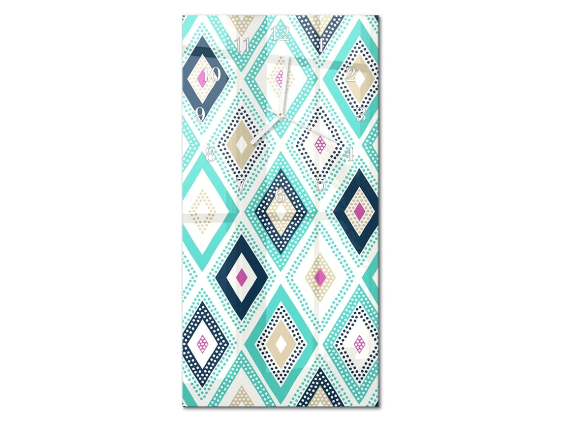 Relógio De Parede De Vidro Multicolor Espelharte (30x60 Cm)
