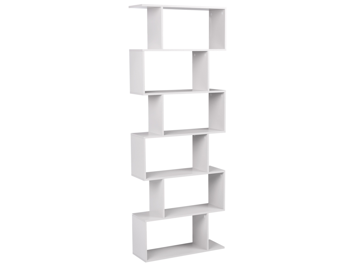 Estantería Con 6 Baldas Beliani Valdosa De Aglomerado Blanco 70x24x190
