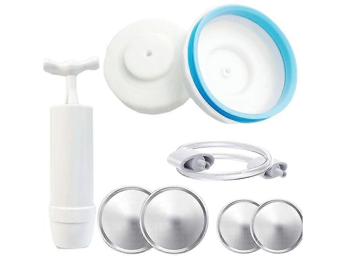 Kit De Seladora A Vácuo Para Potes Conserva Com Bomba Manual Portátil E Abridor Tampas.