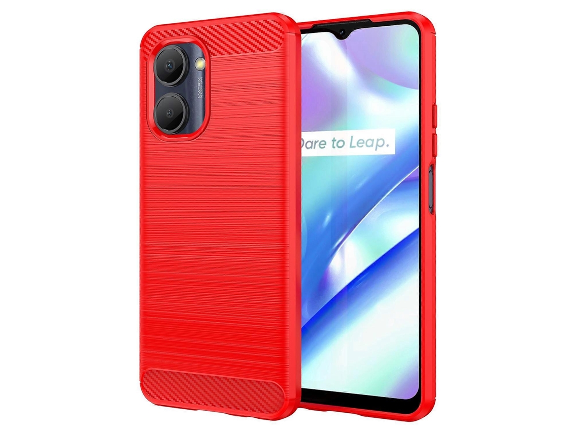 Capa De Celular De Fibra De Carbono Tpu Com Textura Escovada Para Realme Narzo 50i Prime