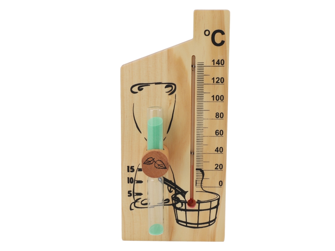Termômetro Ampulheta Sauna 15 Min Dourada 0-140°C Primerox