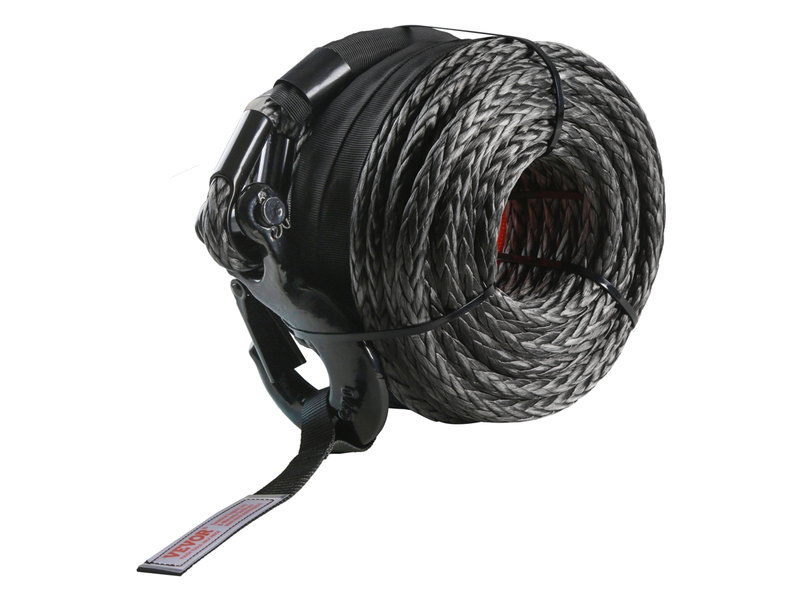 Corda de Guincho Sintético VEVOR 1/2 Polegada X 92 Pés 32.000 Lbs Corda de Cabo de Linha de Guincho Sintético