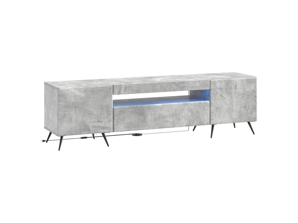 Vidaxl Gabinete De Tv Led Cinzento Cimento Derivados De Madeira