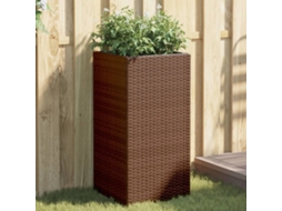 Vidaxl Vaso/floreira De Jardim 2 Pcs 40x40x80 Cm Vime Pe Castanho