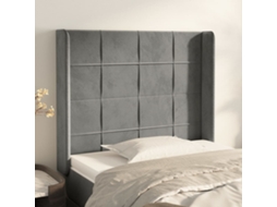Vidaxl Cabeceira De Cama C/ Abas Veludo 93x16x118/128cm Cinzento-claro