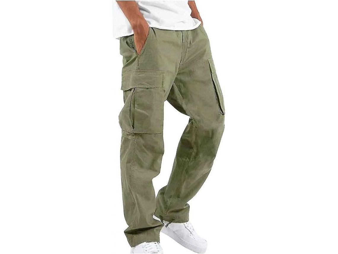 2026-pantalones Para Hombre Casual De Tela Elástica Con Múltiples Bolsillos Para Deportes Al Aire Libre Xpm 4xl Verde