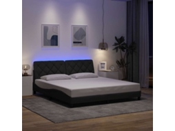 Vidaxl Estrutura De Cama Com Led Sem Colchão 180x200 Cm Tecido