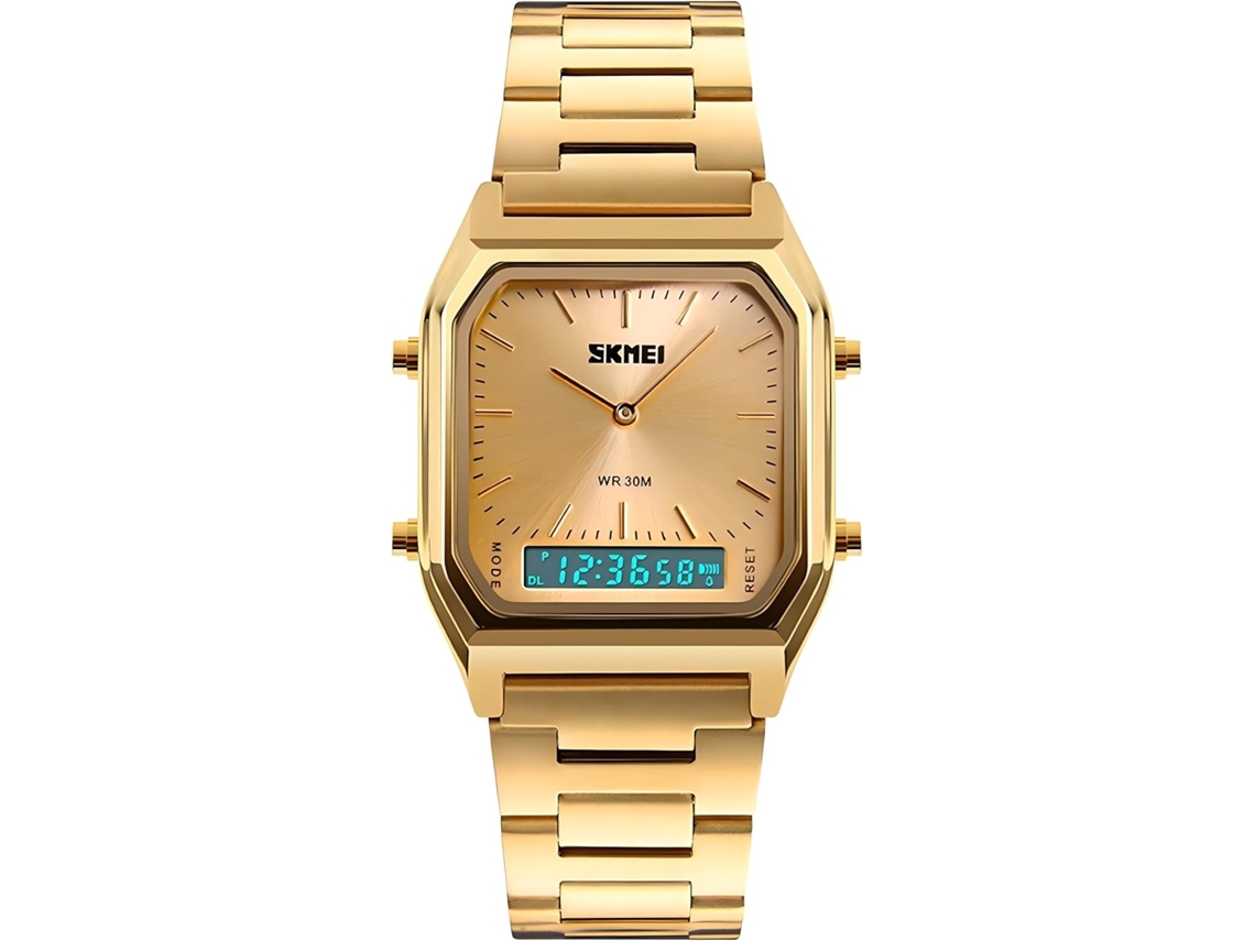 Lurelia Relógio Digital Feminino, Led, Cronógrafo, Cronómetro, Alarme, Data/calendário, 12/24h, Luminoso, 33 Mm, 11 Mm, 22 Mm, Aço Inoxidável