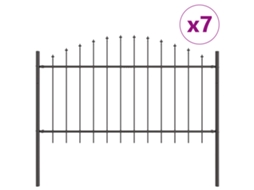 Conjunto 7 Barreira De Jardim Vidaxl Cinzento Aço Revestido A Pó (170 X 140 Cm)