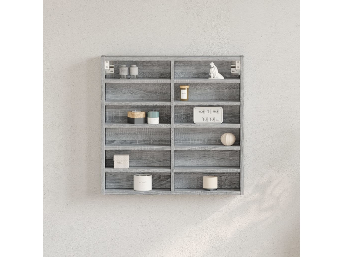 Vidaxl Armário Vitrine 60x8,5x58 Cm Derivados De Madeira Cinza Sonoma