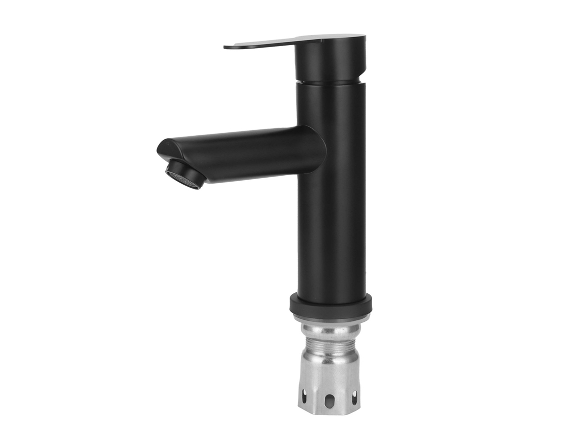 Torneira Misturadora S/MARCA, água quente e fria, aço inox, preta