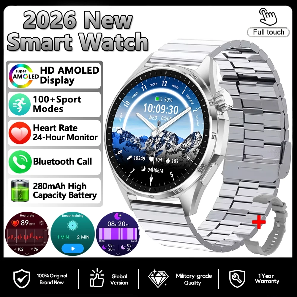 Smartwatch, Gps, Nfc, Monitoramento De Saúde, Monitoramento De Frequência Cardíaca, Chamadas Bluetooth