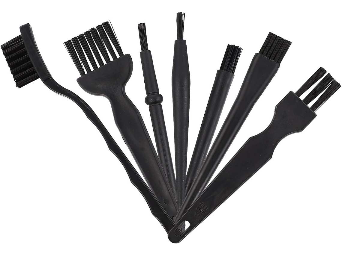 Conjunto De 7 Escovas Antiestáticas Para Teclado, Na Cor Preta, Feitas De Pa E Pp, Para Limpeza De Dispositivos
