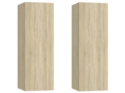 Tv Cabinet Set, Tv Cabinet Sets Vidaxl Marrom Madeira Processada (n/a)