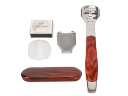 Rasoir À Callosités En Acier Inoxydable, Lime À Pieds En Bois, Kit D'élimination Des Peaux Mortes Et Dures Avec Boîte de Rangement À 10 Lames