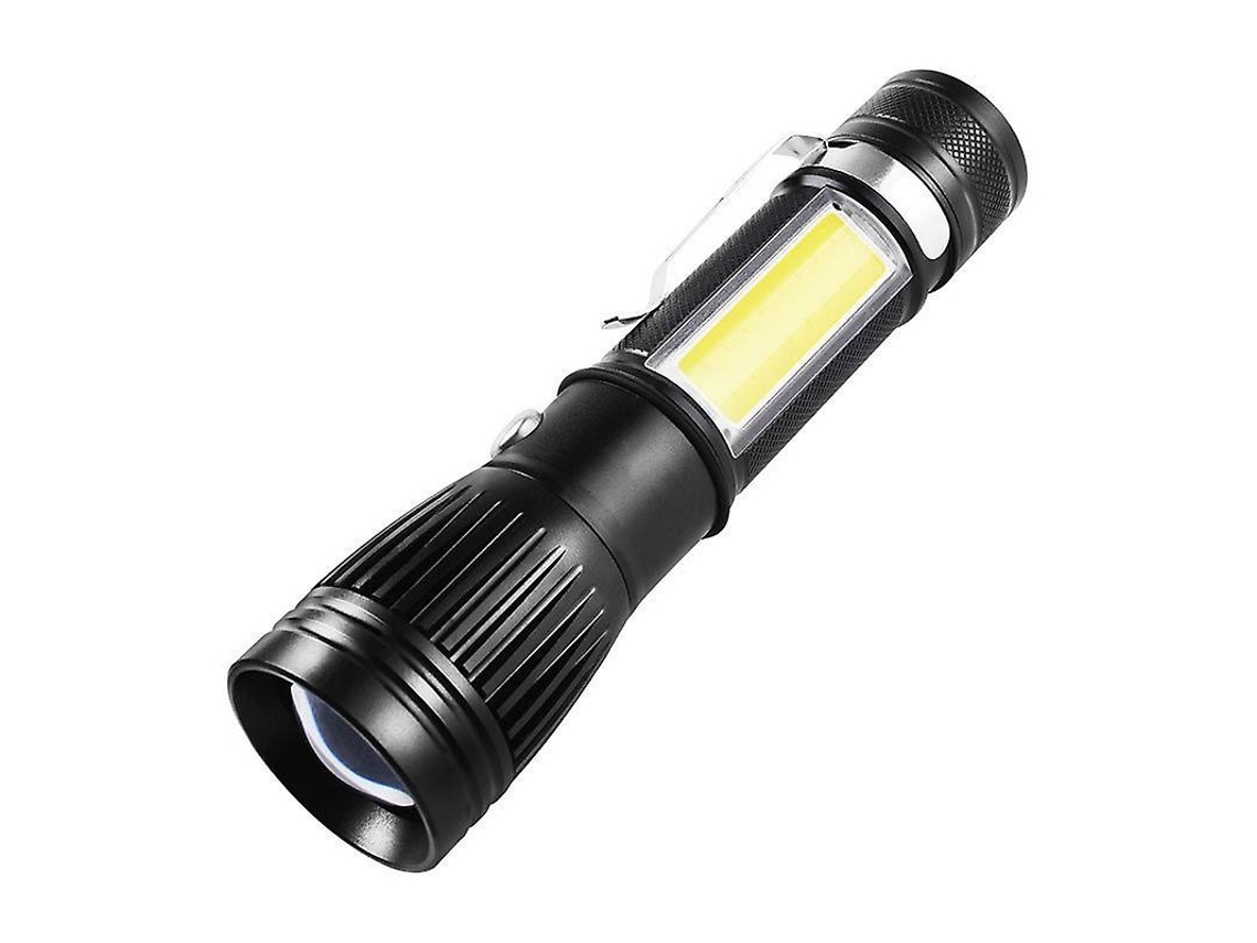 Lanterna De Luz Forte De Dupla Finalidade, Luz De Trabalho De Focagem Telescópica Com Fivela Lateral, Yizhood (preta)