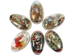Conjunto De 6-caixas Lata Para Doces E Armazenamento Páscoa Sewroro, Ideais Para Decoração De Festas, Embalagens E