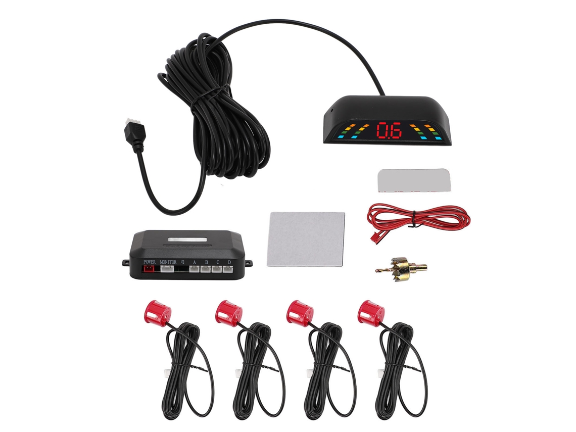 Radar de Estacionamiento Trasero para Automóvil Con 4 Sensores, Señal Acústica Digital Y Abs 12v